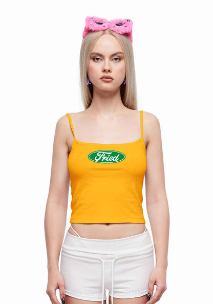 Green Fried Y2K Spaghetti Strap Cami Cherrykitten