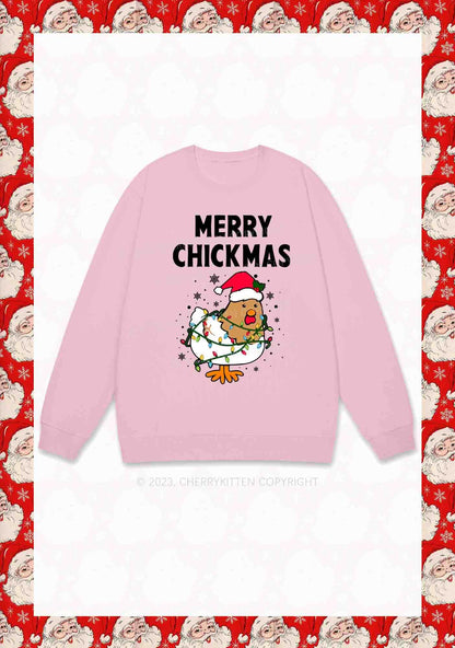 Merry Chickmas Snowflakes Christmas Y2K Sweatshirt Cherrykitten