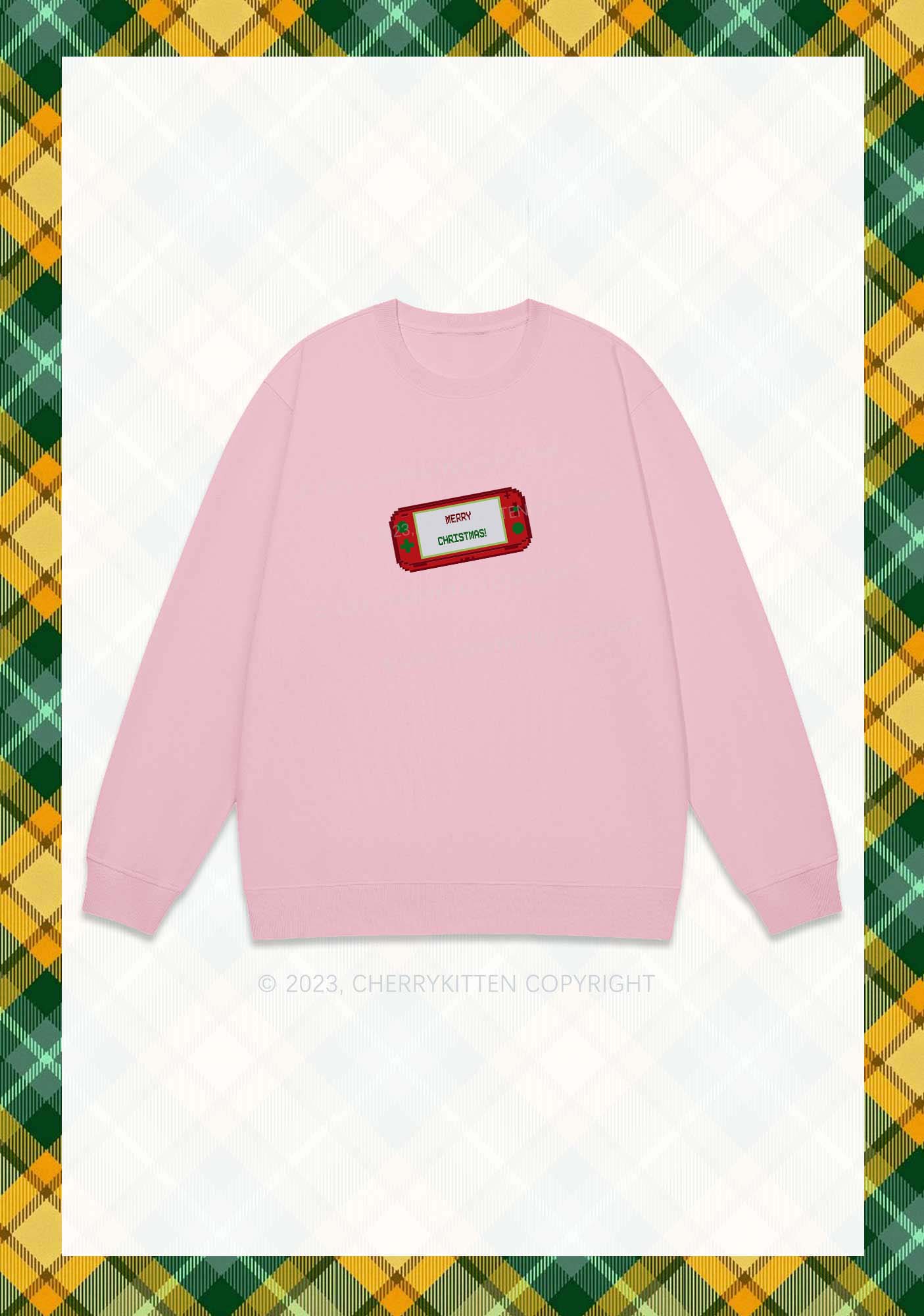 Merry Christmas Game Console Y2K Sweatshirt Cherrykitten