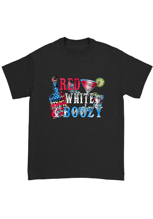 Red White Boozy Tequila Chunky Shirt