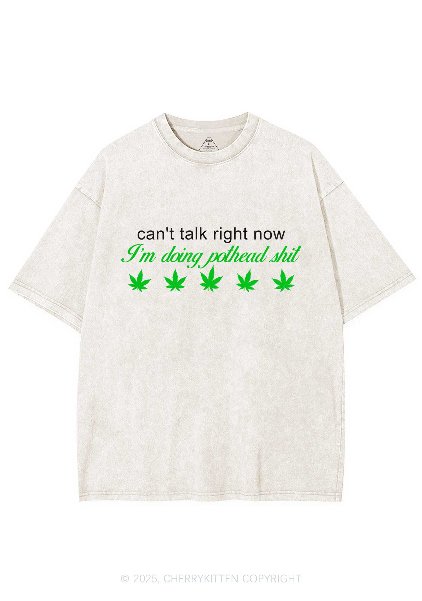 Im Doing Pothead Shxt Y2K Shirts Washed Tee Cherrykitten