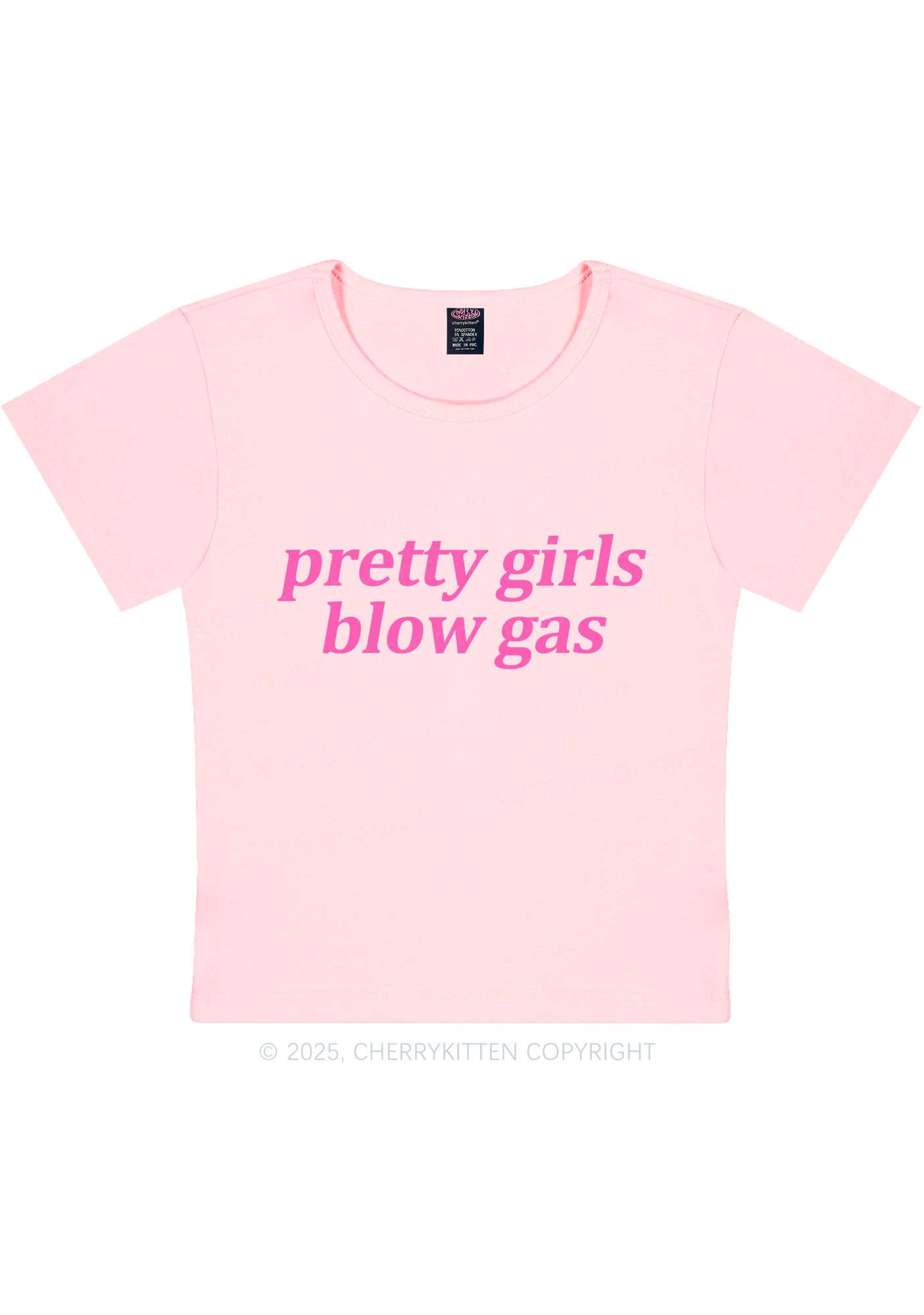 Pretty Girls Blow Gas Y2K Baby Tee Cherrykitten