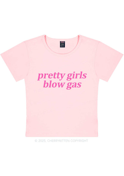 Pretty Girls Blow Gas Y2K Baby Tee Cherrykitten