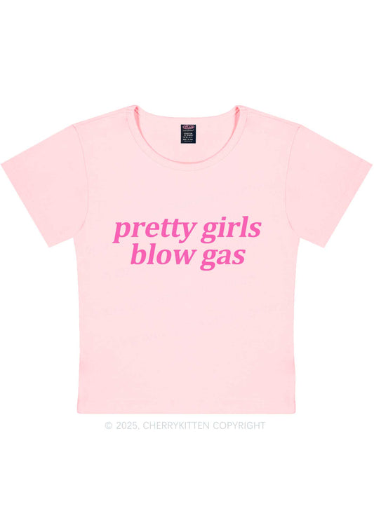 Pretty Girls Blow Gas Y2K Baby Tee Cherrykitten