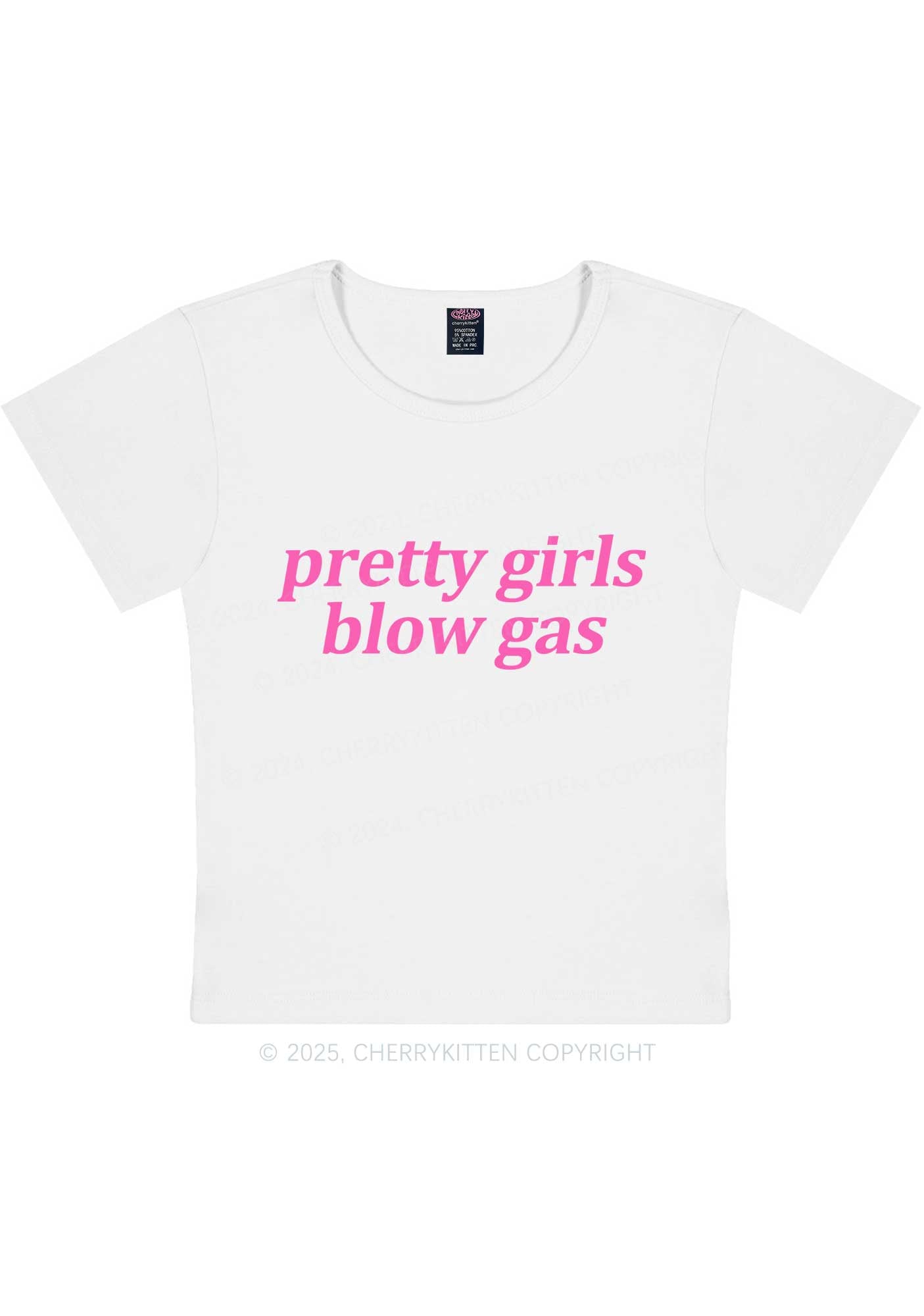 Pretty Girls Blow Gas Y2K Baby Tee Cherrykitten