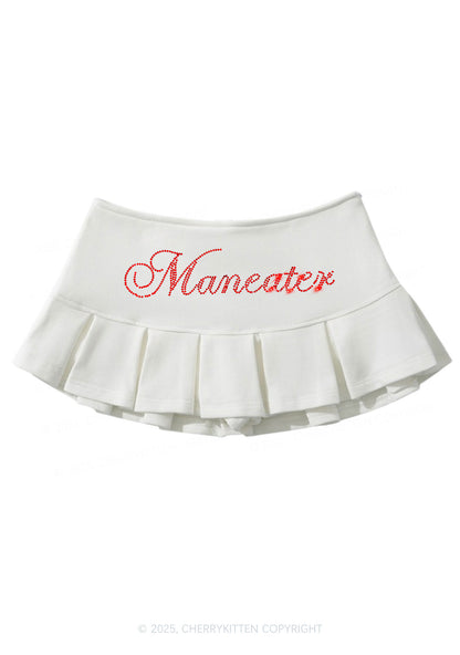 Rhinestone Maneater Y2K Mini Pleated Skirts Cherrykitten