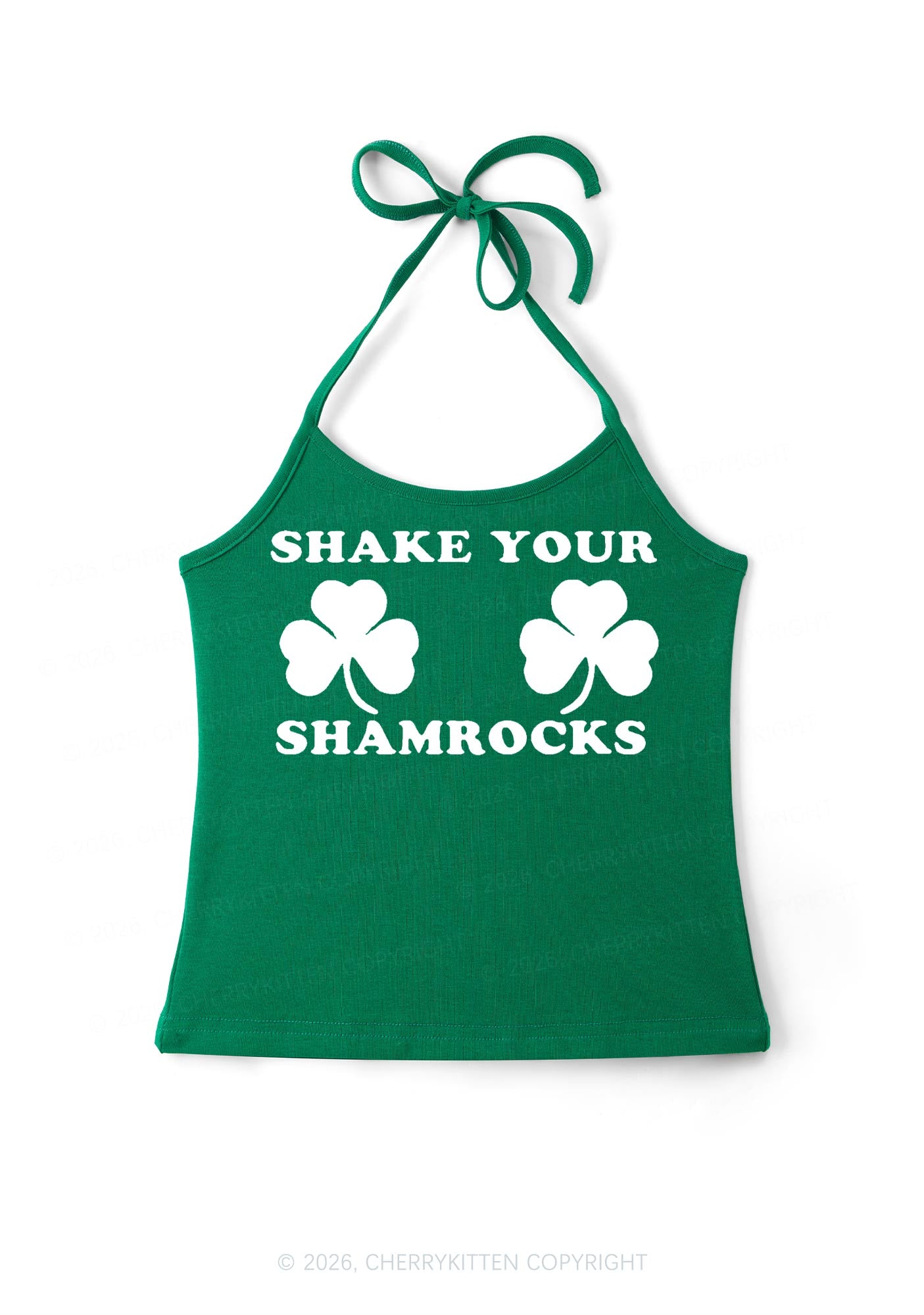 Shake Your Shamrocks St Patricks Y2K Halter Neck Cami Cherrykitten