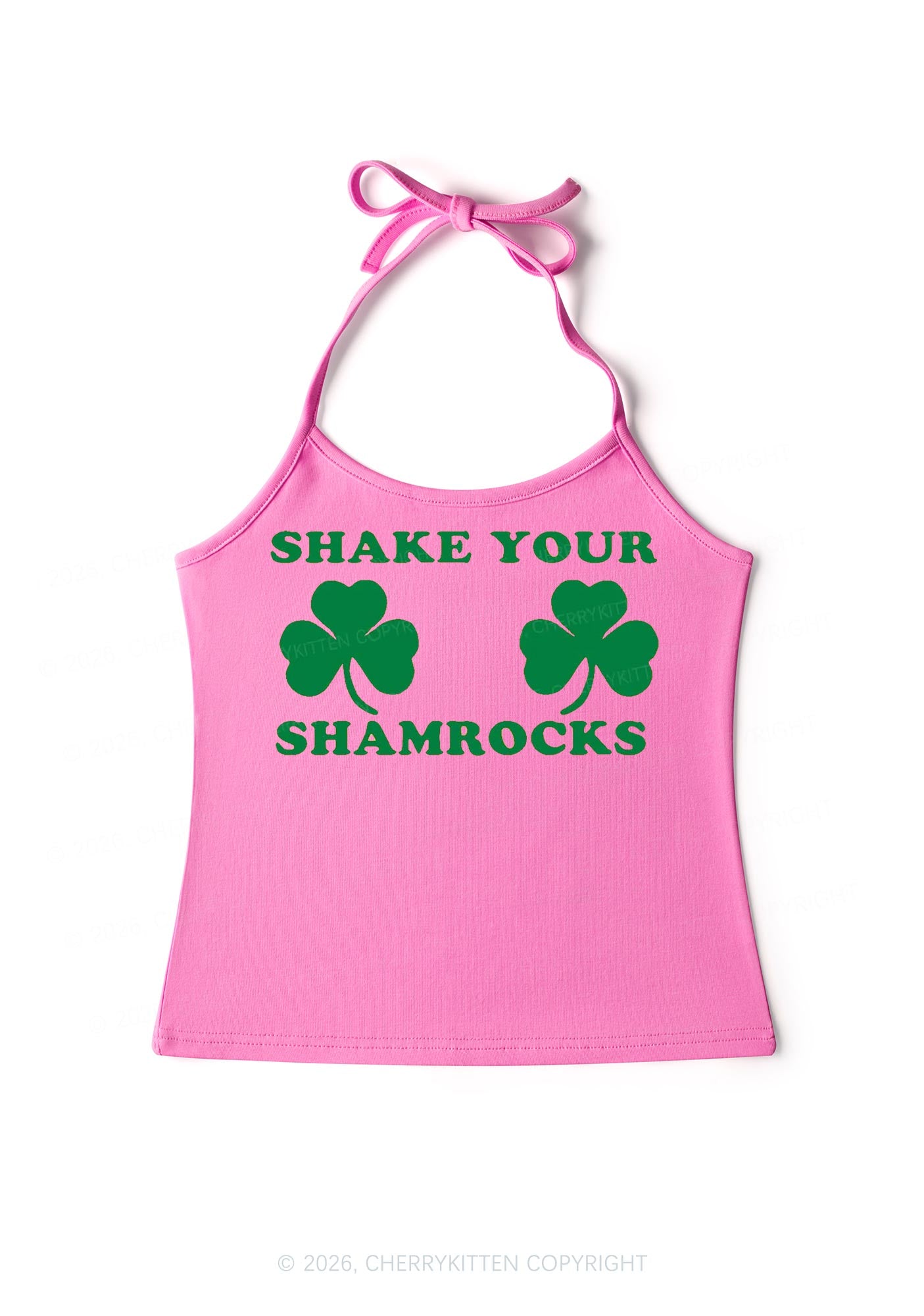 Shake Your Shamrocks St Patricks Y2K Halter Neck Cami Cherrykitten