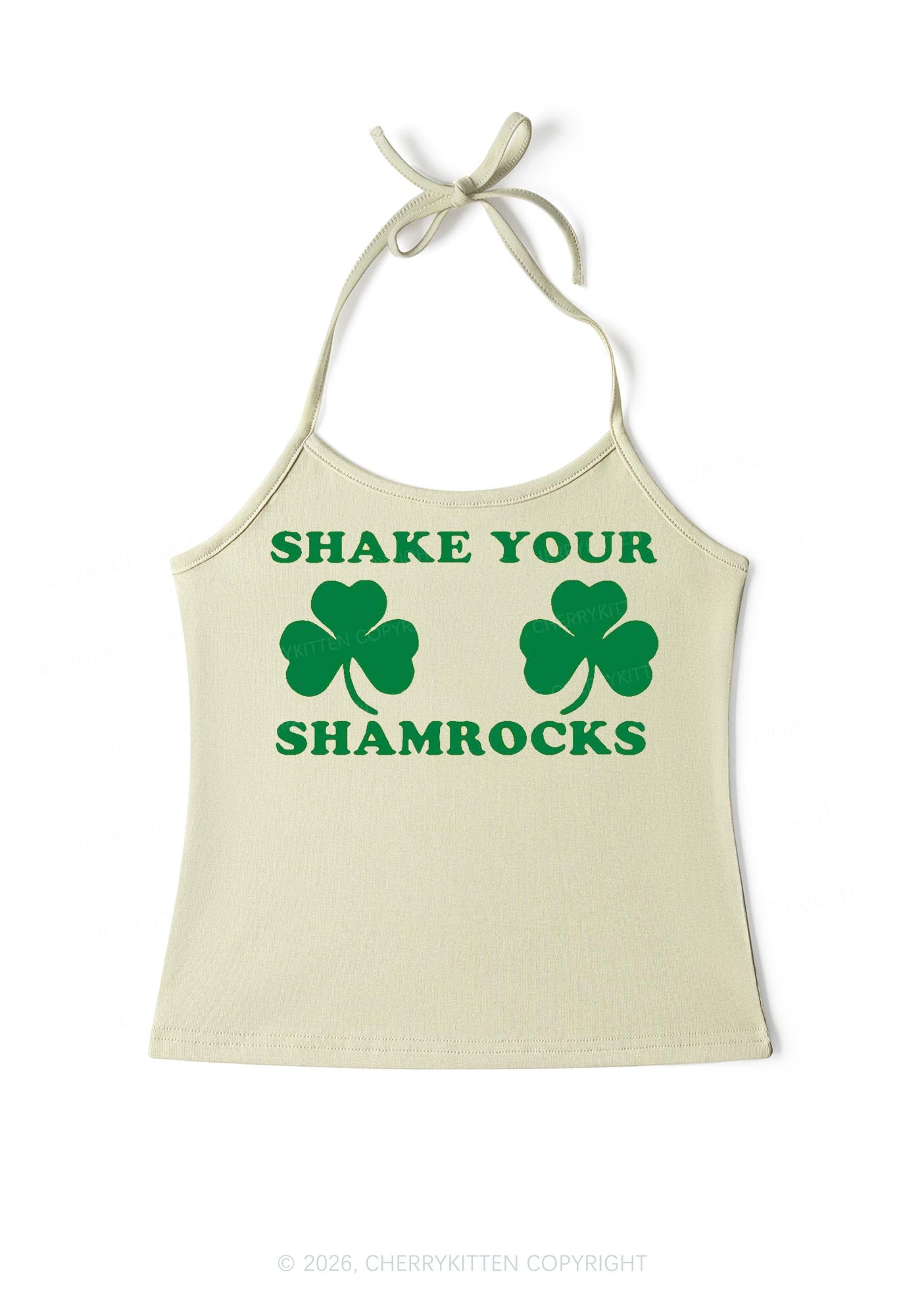 Shake Your Shamrocks St Patricks Y2K Halter Neck Cami Cherrykitten