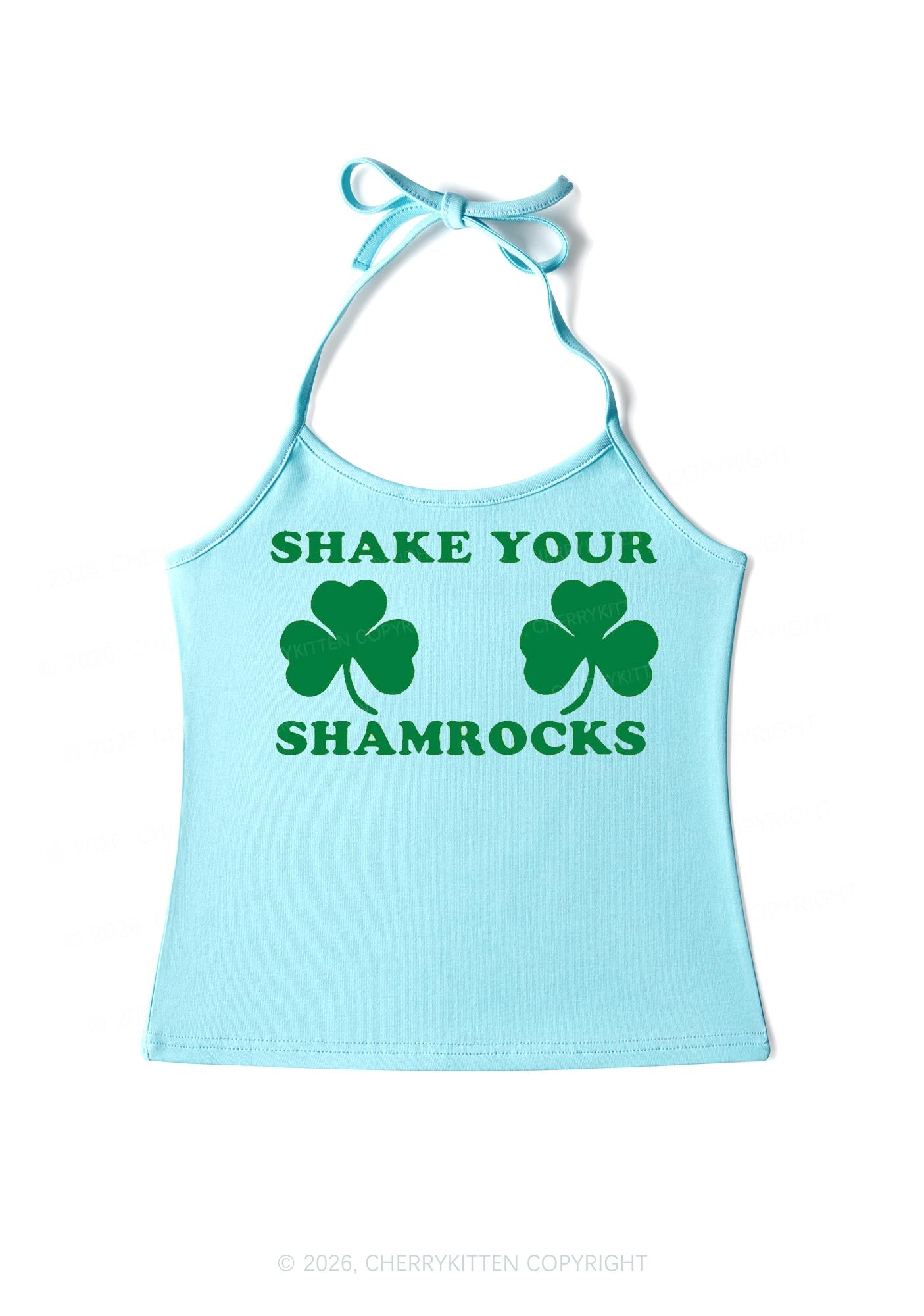 Shake Your Shamrocks St Patricks Y2K Halter Neck Cami Cherrykitten