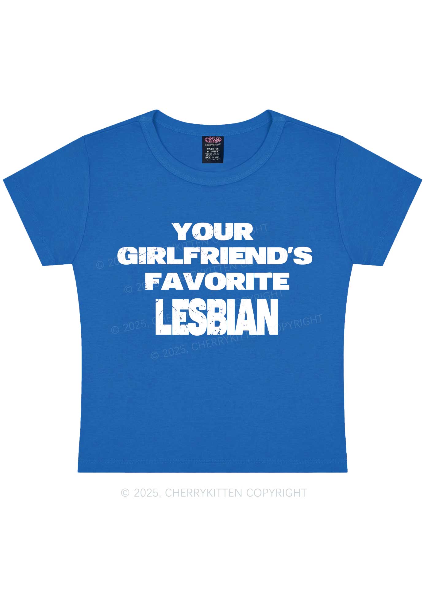 Your GF Favorite Lesbian Pride Y2K Baby Tee Cherrykitten