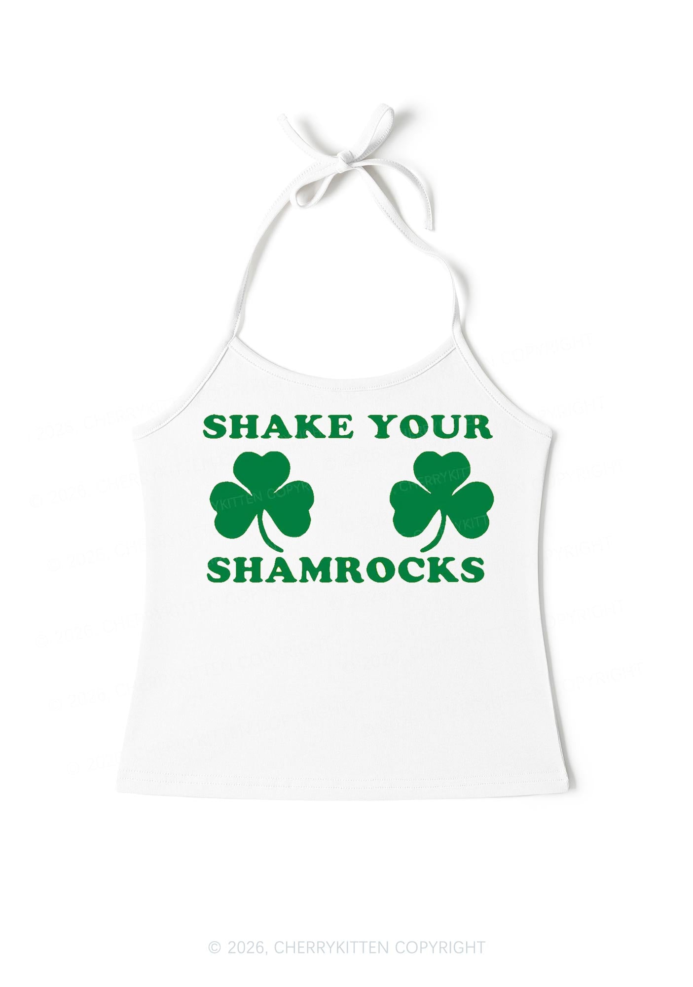 Shake Your Shamrocks St Patricks Y2K Halter Neck Cami Cherrykitten