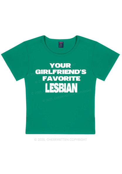 Your GF Favorite Lesbian Pride Y2K Baby Tee Cherrykitten