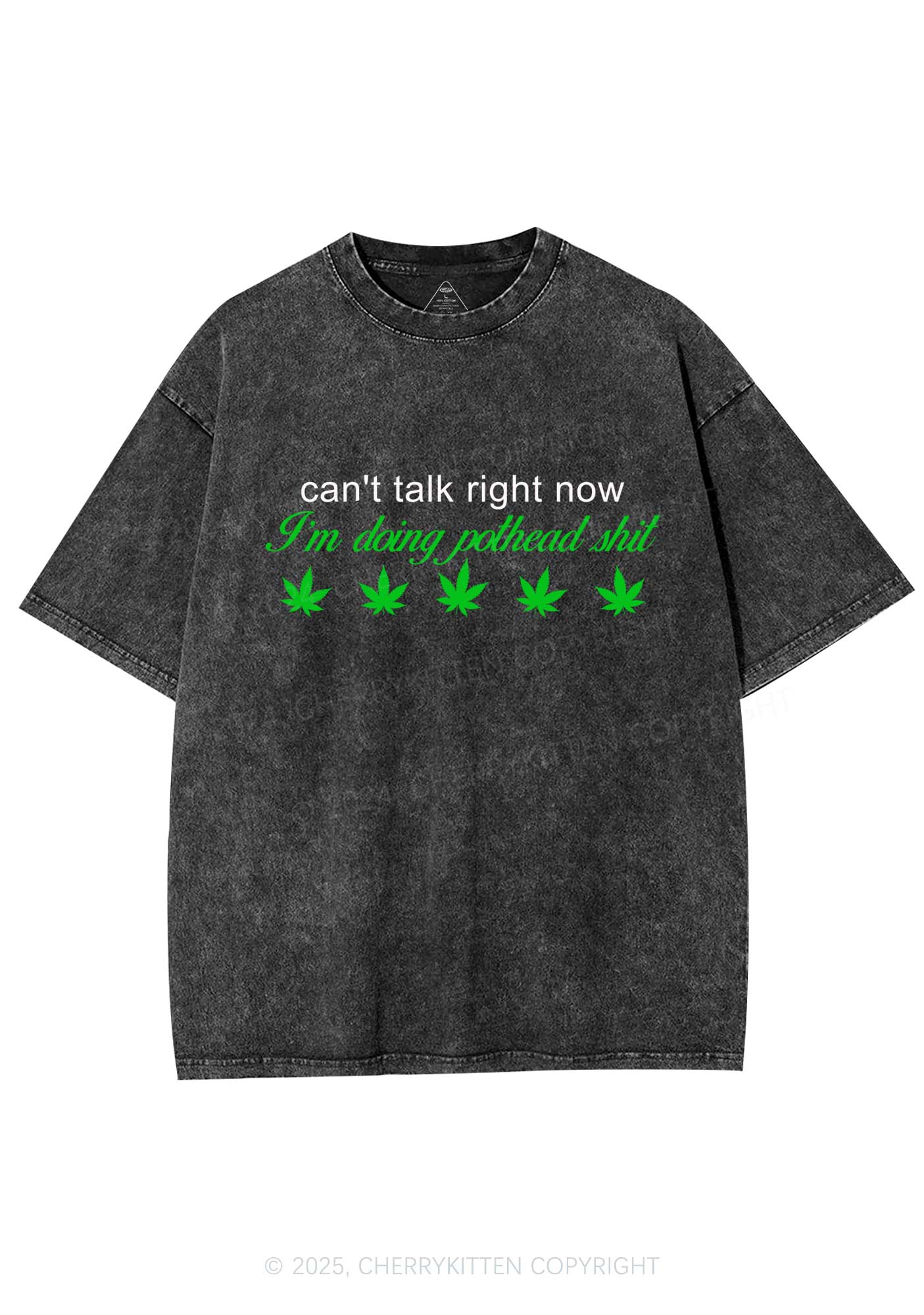 Im Doing Pothead Shxt Y2K Shirts Washed Tee Cherrykitten
