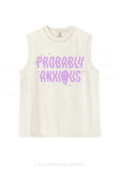 Probably Anxious Grimace Y2K Washed Tank Cherrykitten