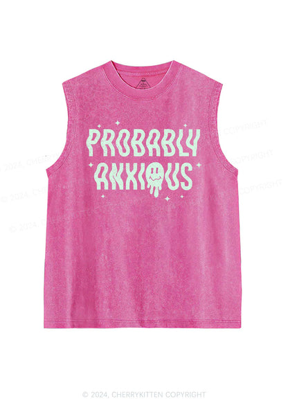 Probably Anxious Grimace Y2K Washed Tank Cherrykitten