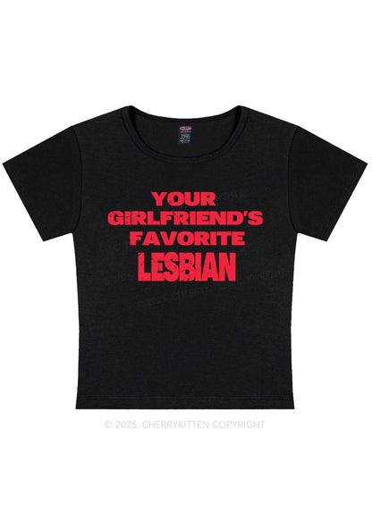Your GF Favorite Lesbian Pride Y2K Baby Tee Cherrykitten