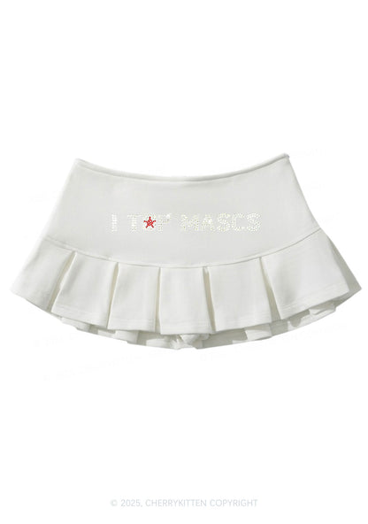 Rhinestone I Top Mascs Pride Y2K Mini Pleated Skirts Cherrykitten