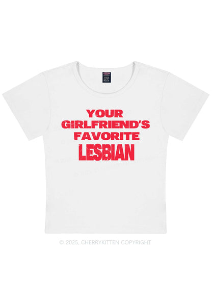 Your GF Favorite Lesbian Pride Y2K Baby Tee Cherrykitten