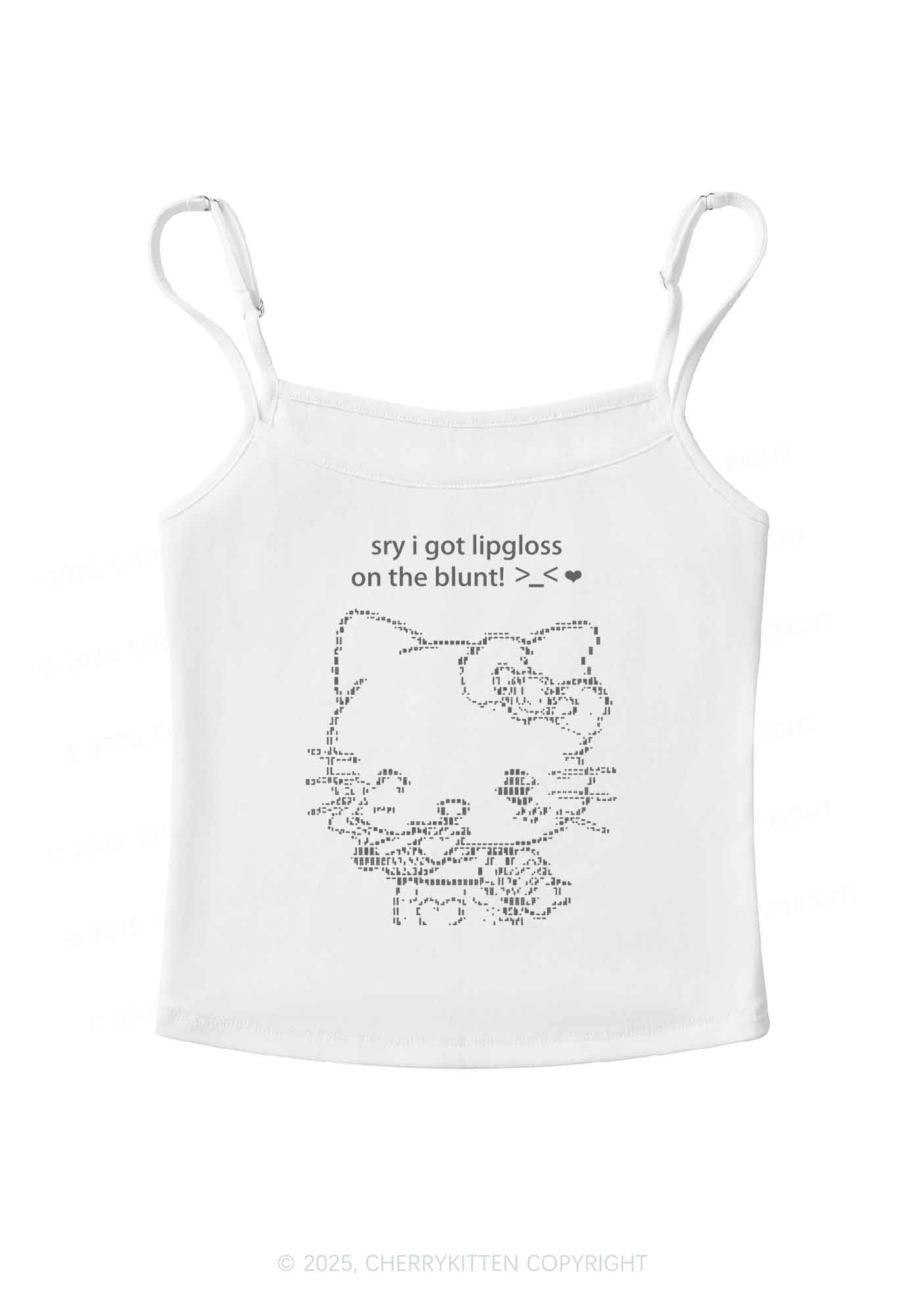 Sorry About Lipgloss Y2K Spaghetti Strap Cami Cherrykitten