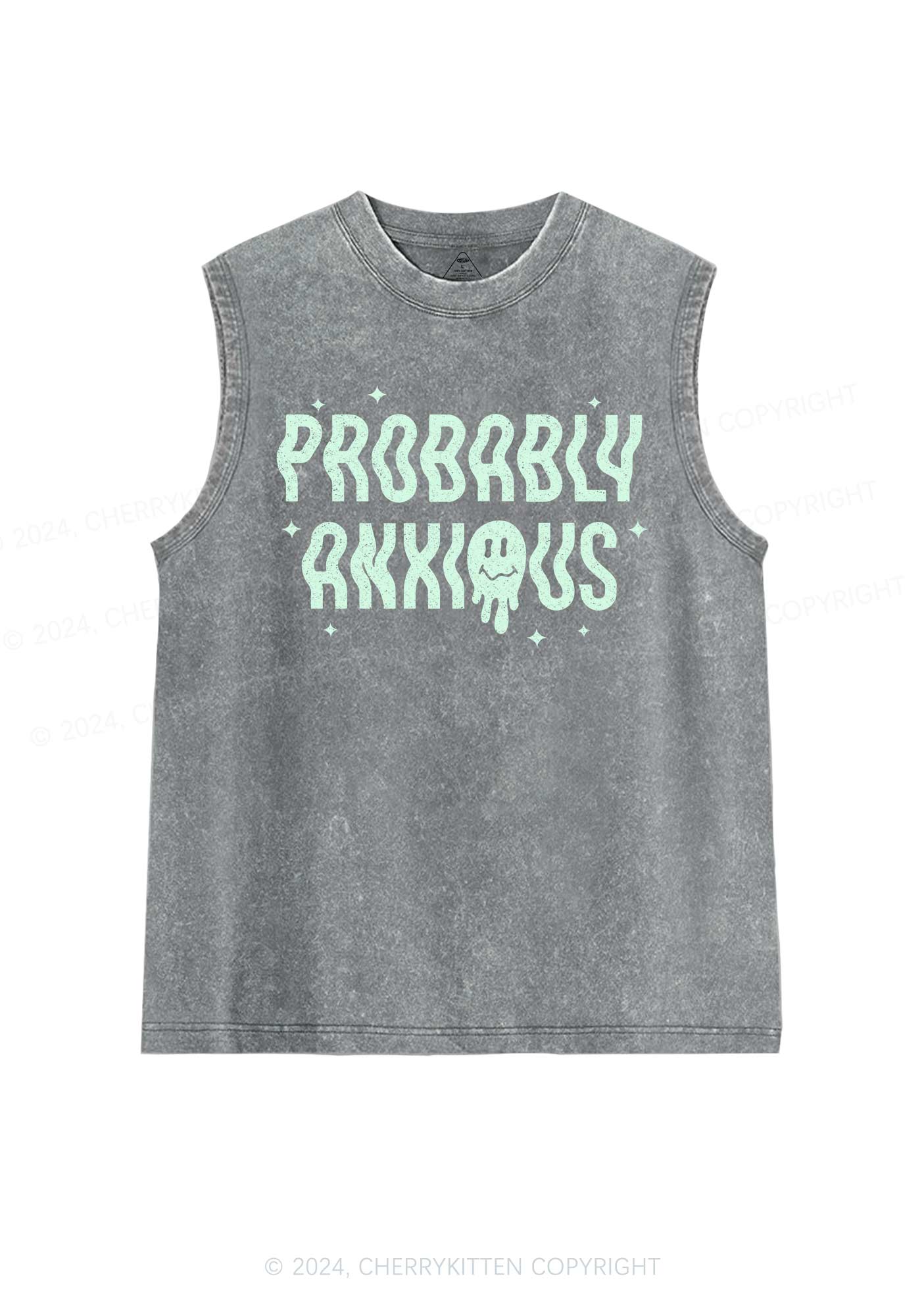 Probably Anxious Grimace Y2K Washed Tank Cherrykitten