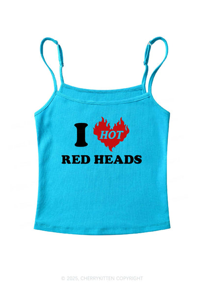 I Love Hot Red Heads Y2K Spaghetti Strap Cami Cherrykitten