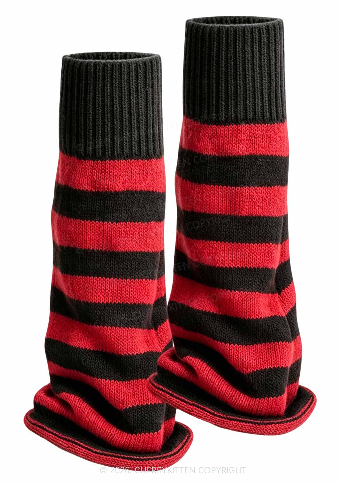 Stripes Knited Y2K Leg Warmers Cherrykitten