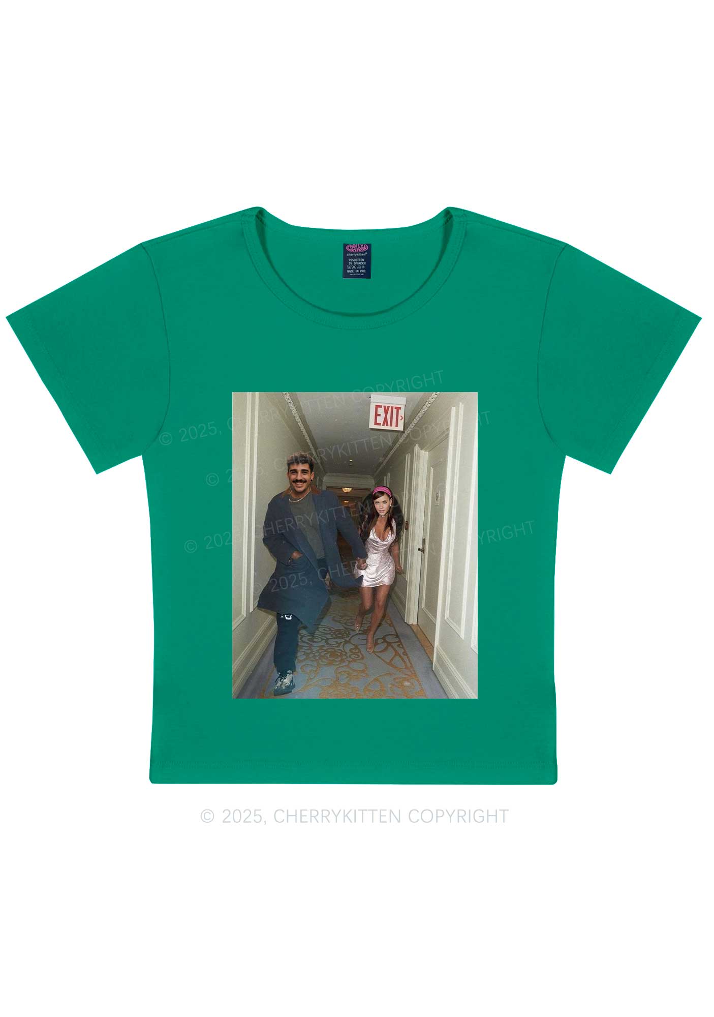 Custom Famous Hallway Photo Y2K Baby Tee Cherrykitten