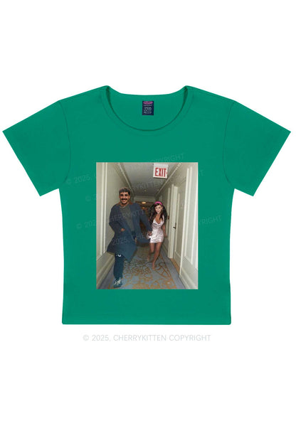 Custom Famous Hallway Photo Y2K Baby Tee Cherrykitten