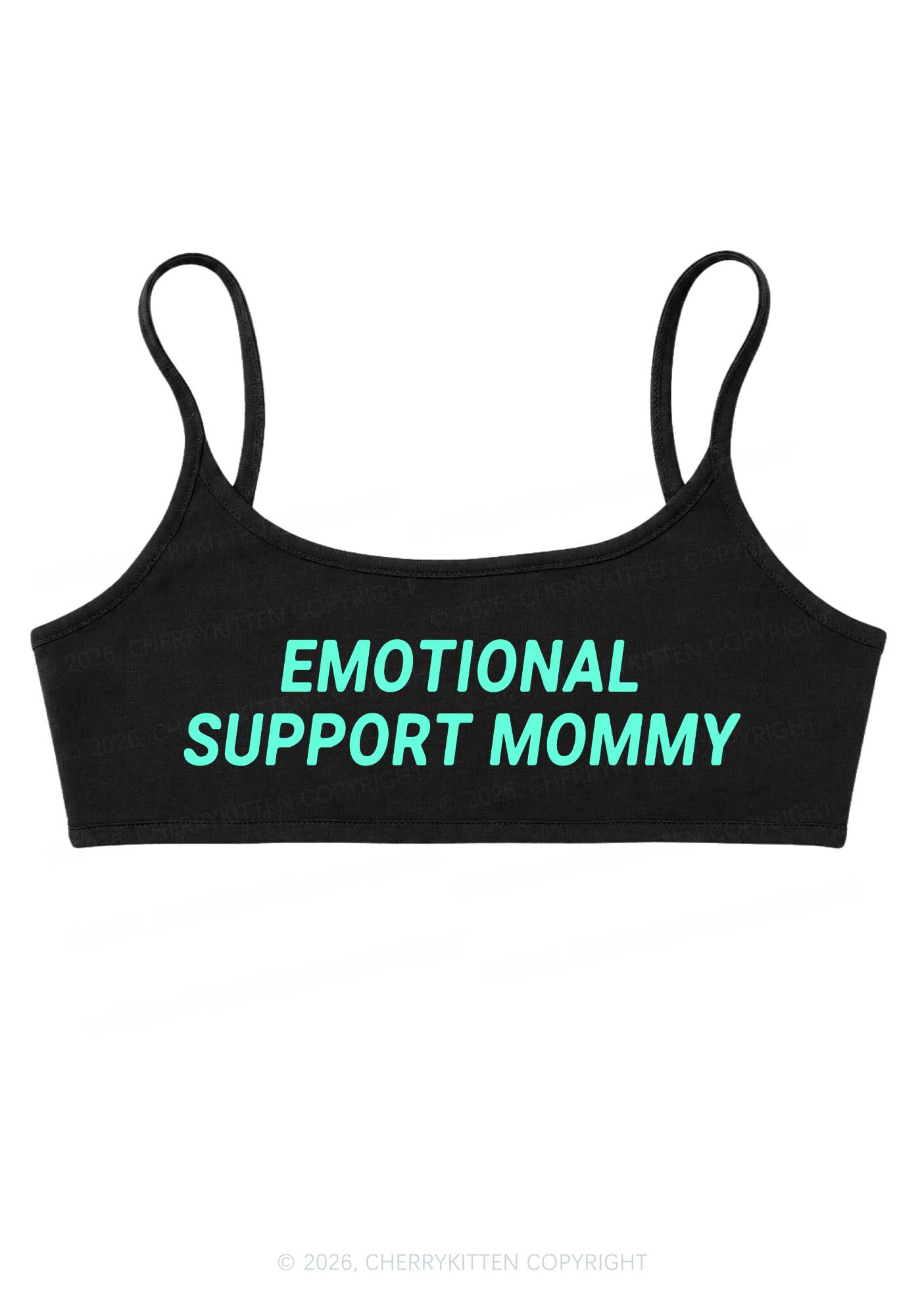 Emotional Support Mommy Y2K Super Crop Cami Cherrykitten
