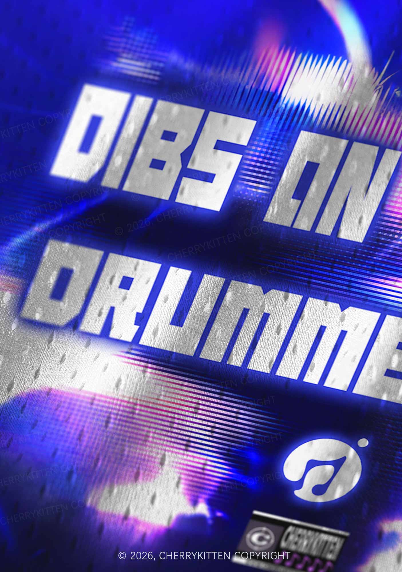 Blue Sound Wave Dibs On Drummer Y2K Sport Jersey Tank Cherrykitten