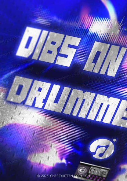 Blue Sound Wave Dibs On Drummer Y2K Sport Jersey Tank Cherrykitten