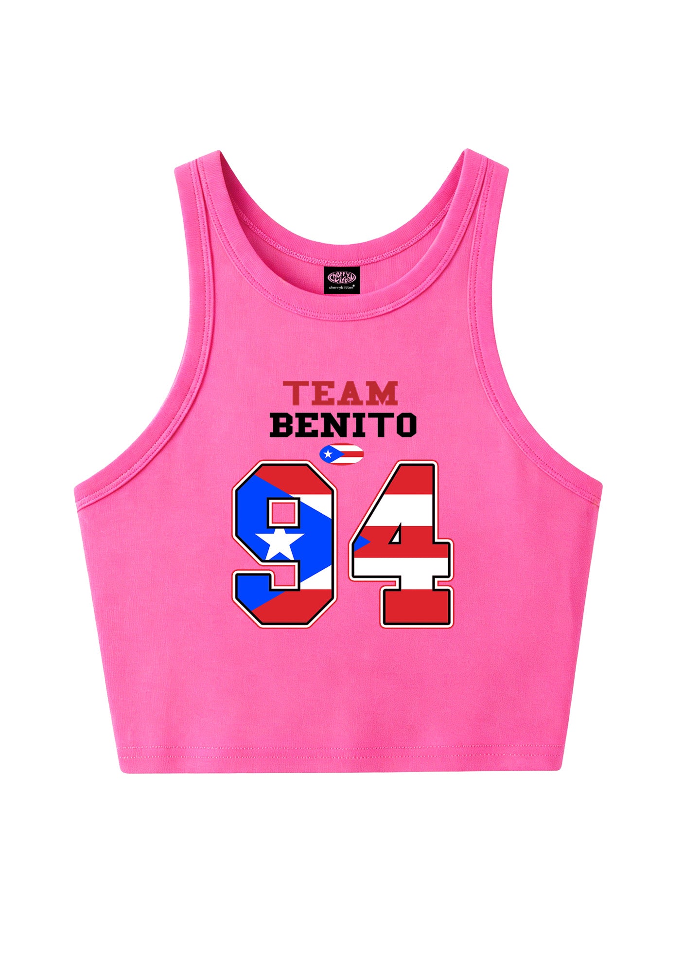 Black Team Bunny Y2K Crop Tank Top Cherrykitten