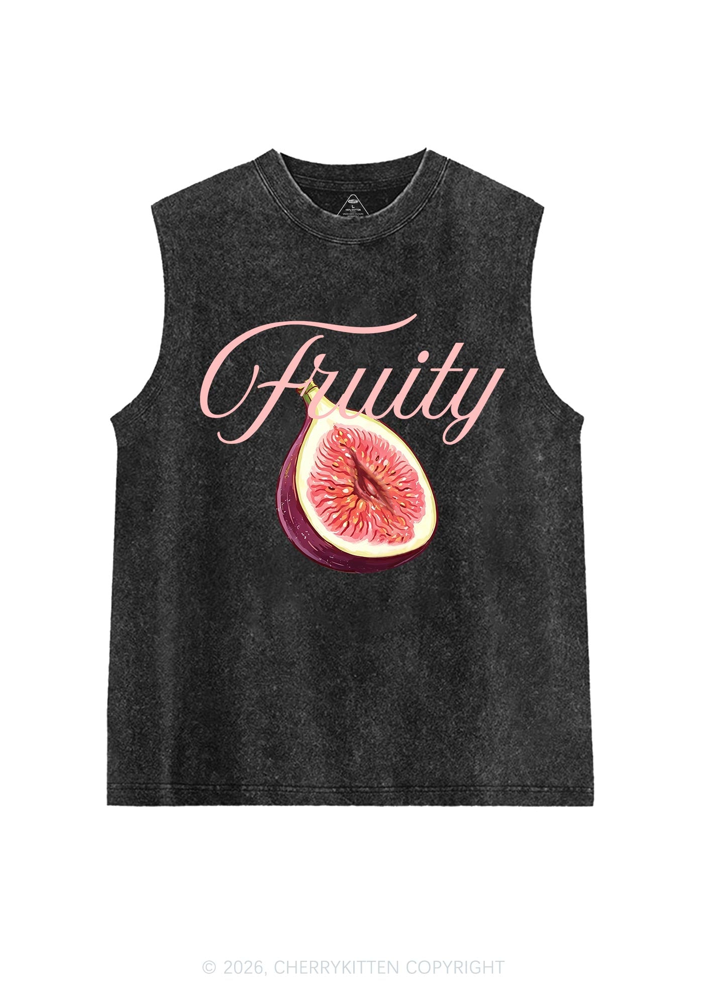 Fruity Fig Pride Y2K Washed Muscle Tank Cherrykitten