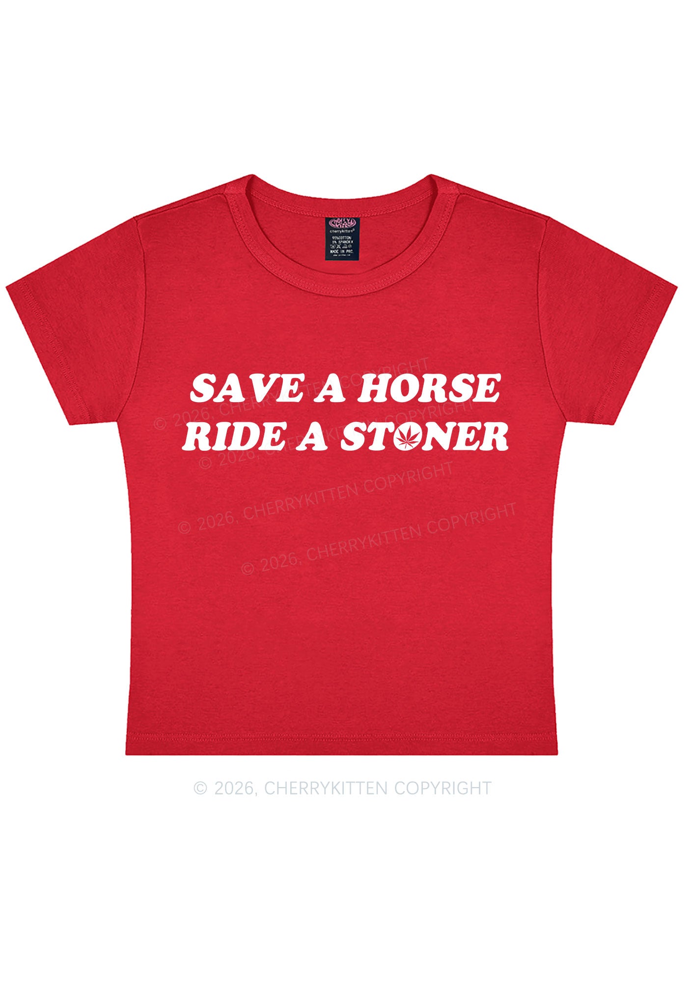 Save Horse Ride Stoner Y2K Baby Tee Cherrykitten