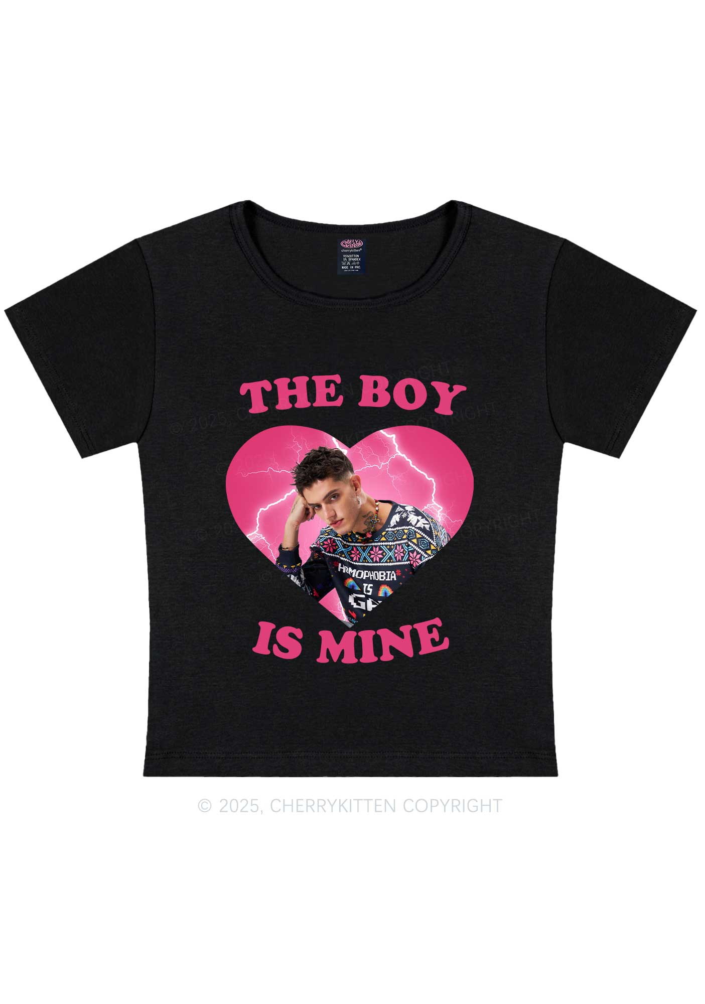 Custom The Boy Is Mine Y2K Baby Tee Cherrykitten