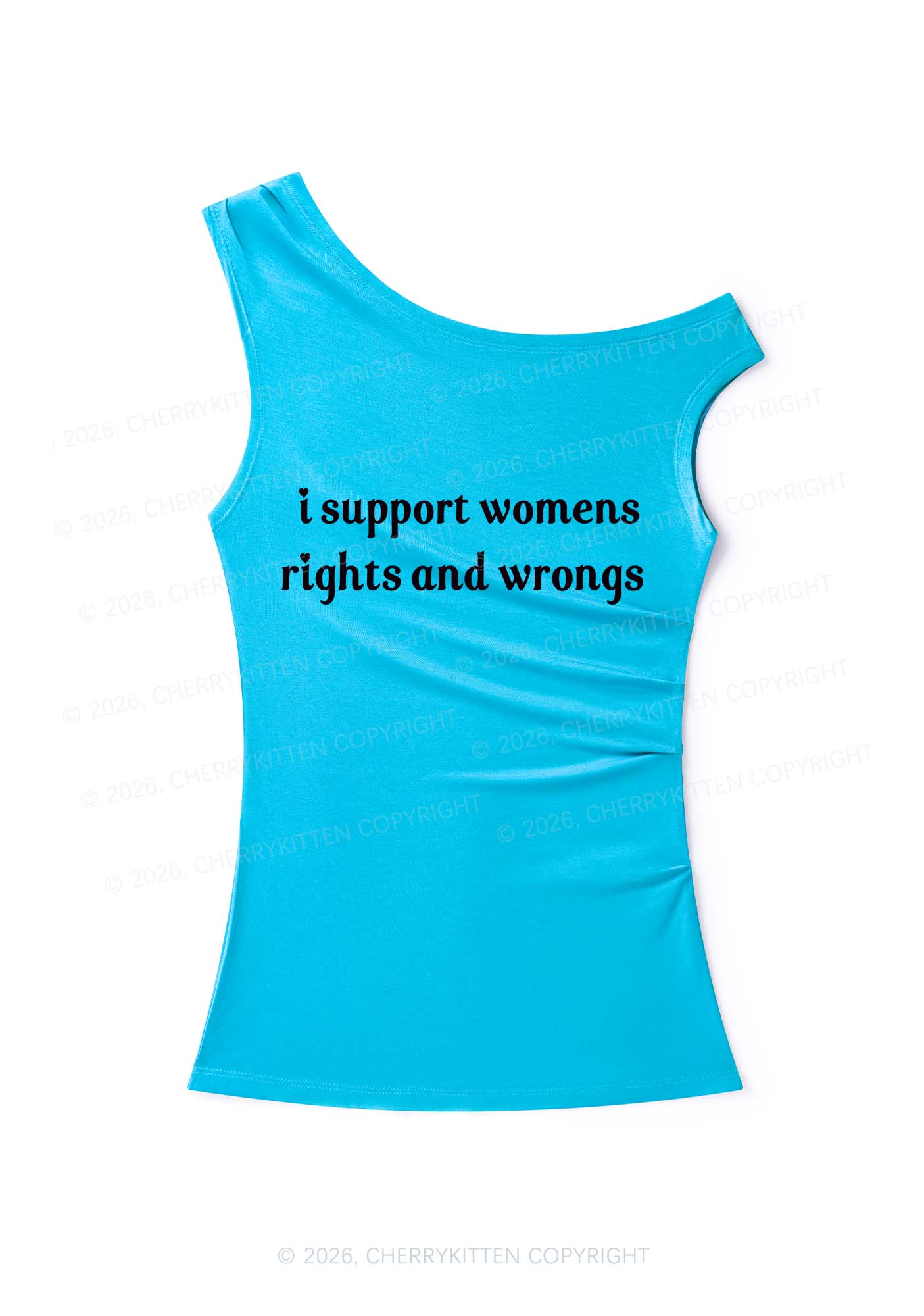 I Support Women Y2K Off Shoulder Tank Top Cherrykitten
