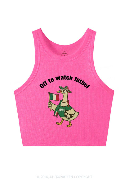 Off To Watch Futbol Goose Y2K Crop Tank Top Cherrykitten