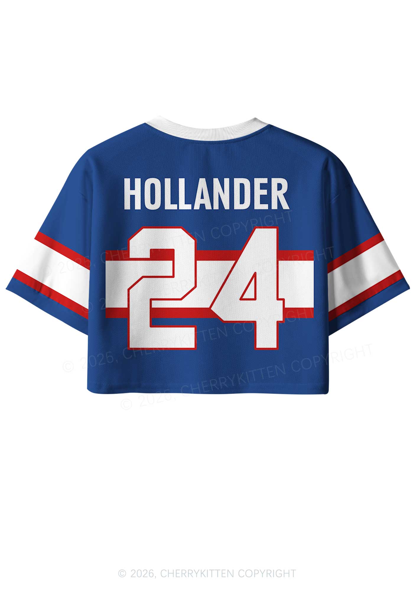 Blue I Love Hockey HR Y2K Crop Sport Jersey Shirts Cherrykitten