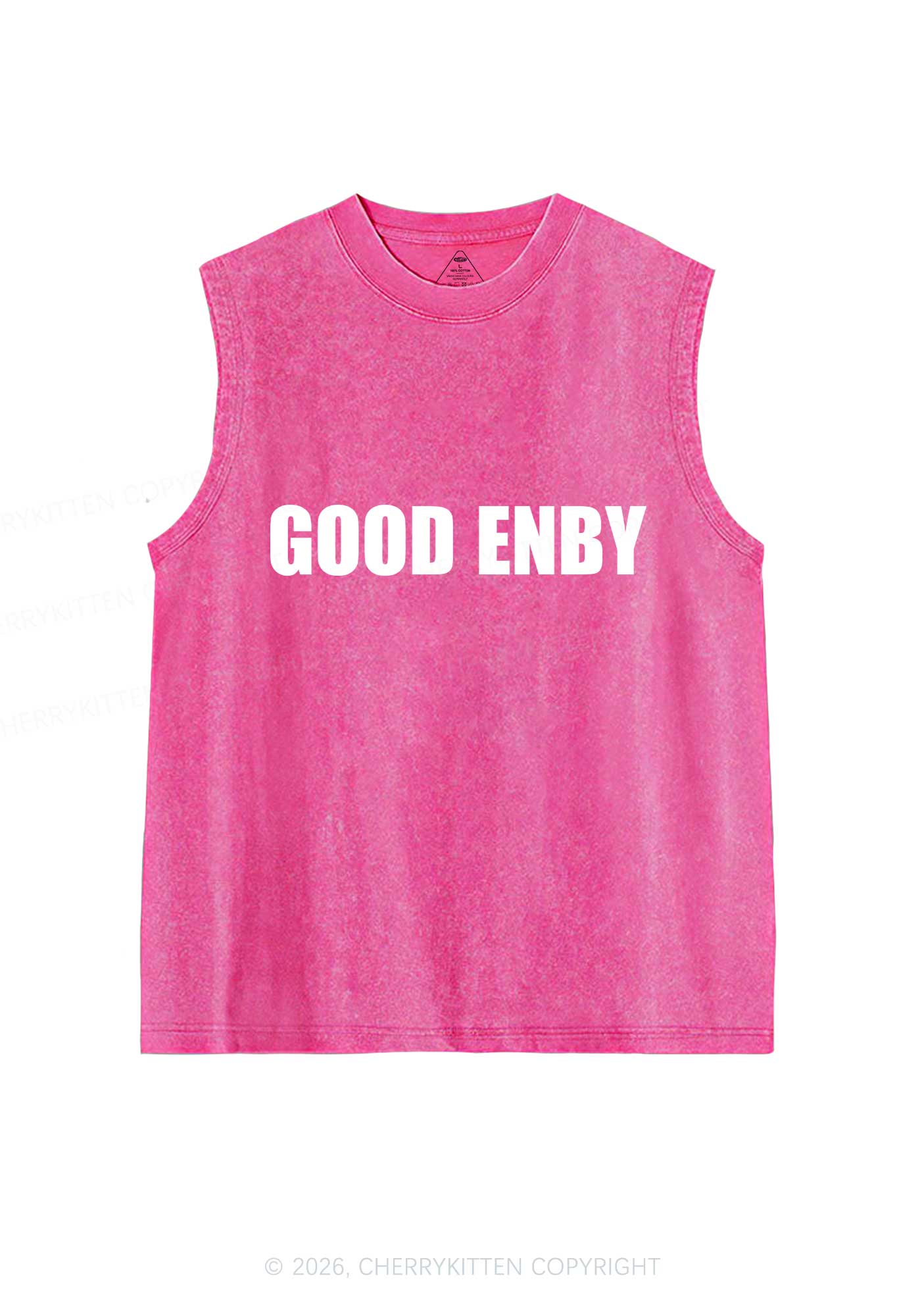 Good Enby Pride Y2K Washed Muscle Tank Cherrykitten