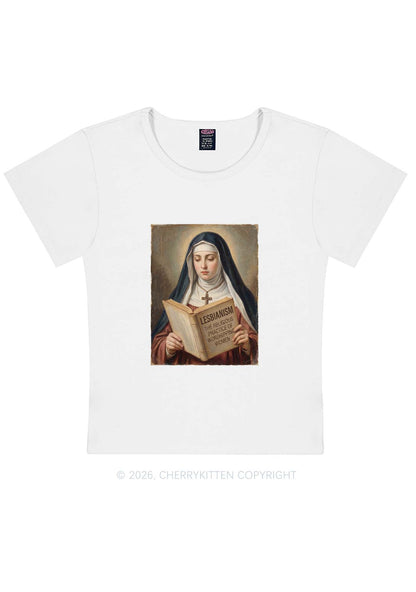Lesbianism Nun Pride Y2K Baby Tee Cherrykitten