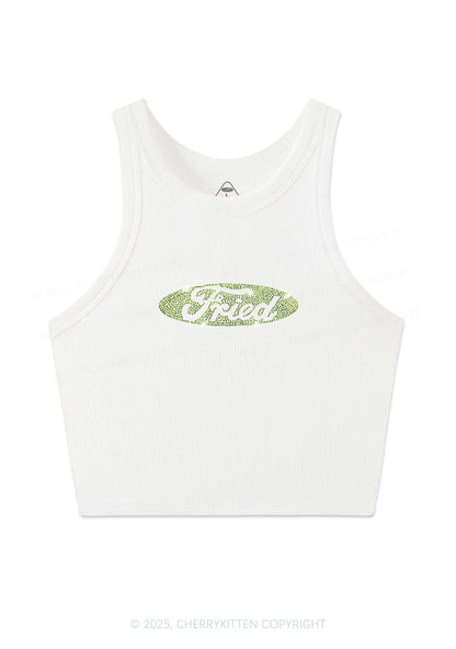 Rhinestone Fried Y2K Crop Tank Top Cherrykitten