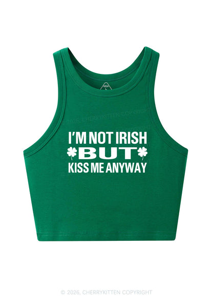 Im Not Irish But Kiss Me St Patricks Y2K Crop Tank Top Cherrykitten
