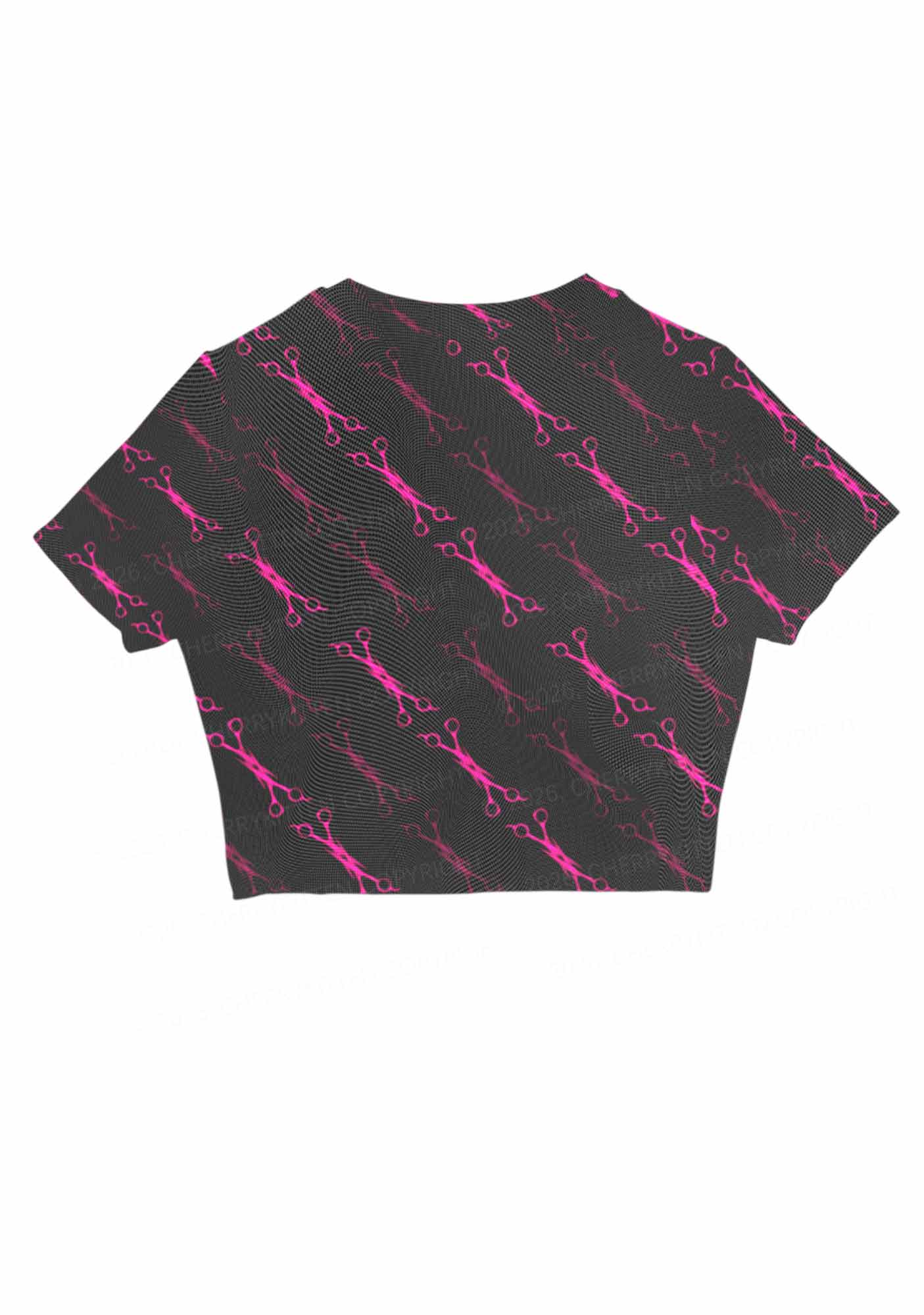 Pink Scissors Pride Y2K Mesh Crop Top Cherrykitten