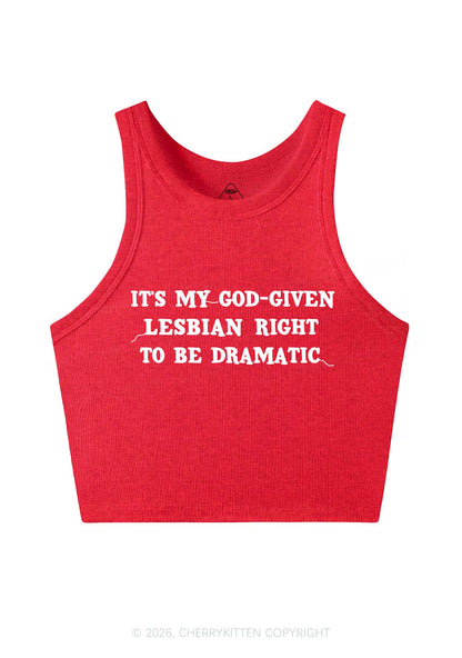 God Given Lesbian Right Pride Y2K Crop Tank Top Cherrykitten