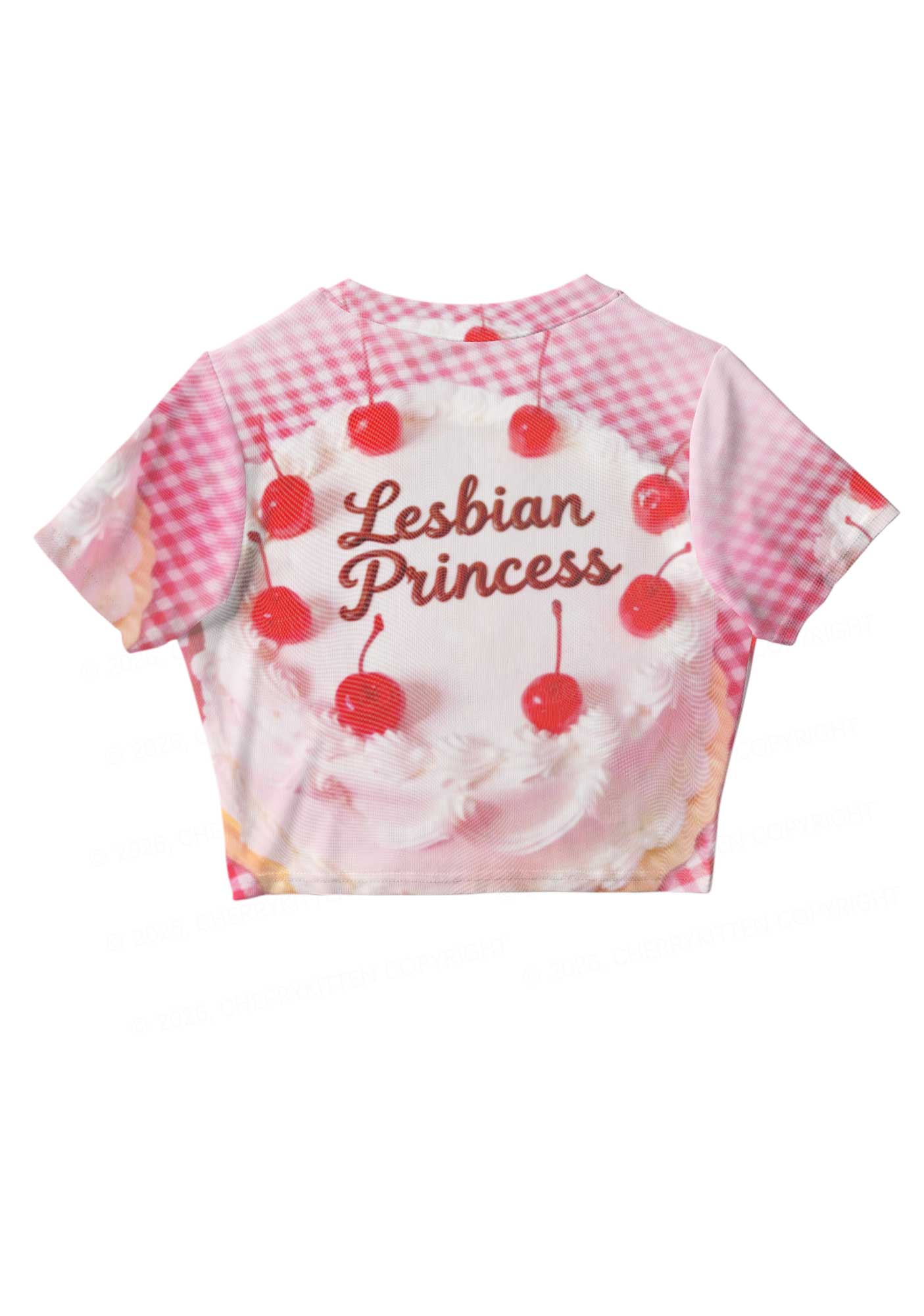 Blush Lesbian Princess Cake Pride Y2K Mesh Crop Top Cherrykitten