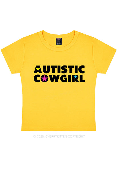 Autistic Cowgirl Y2K Baby Tee Cherrykitten