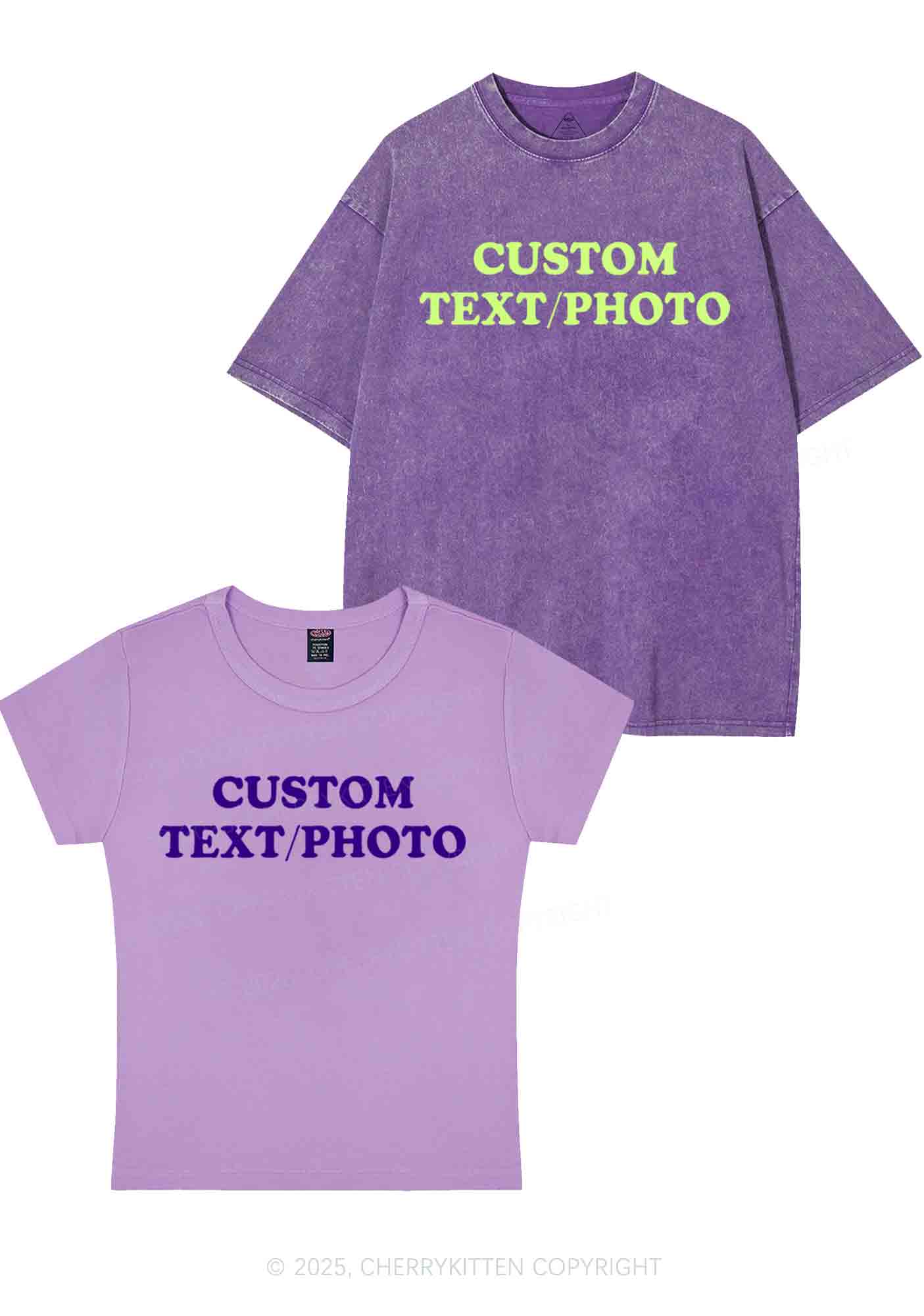 Custom Text Y2K Valentine's Day Couple Shirt Cherrykitten