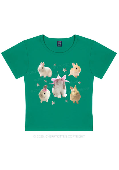 Lovely Rabbits Y2K Baby Tee Cherrykitten