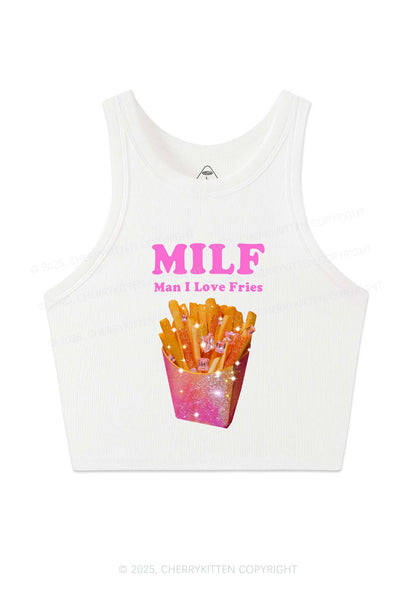 Man I Love Fries Y2K Crop Tank Top Cherrykitten